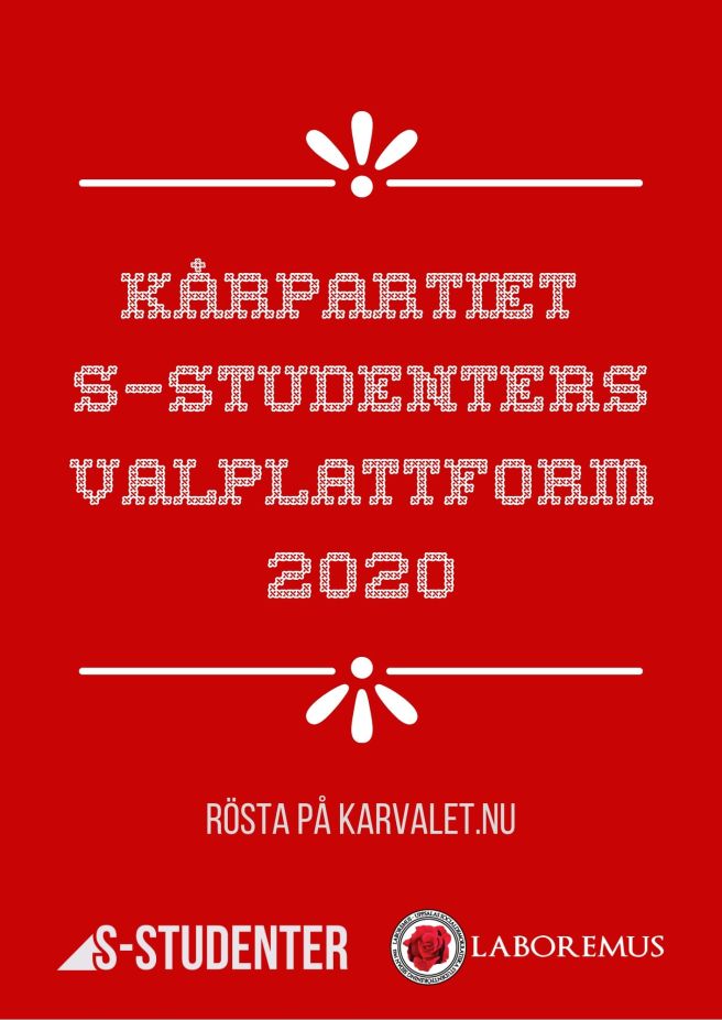 kårpartiets s-studenters valplatform 2019